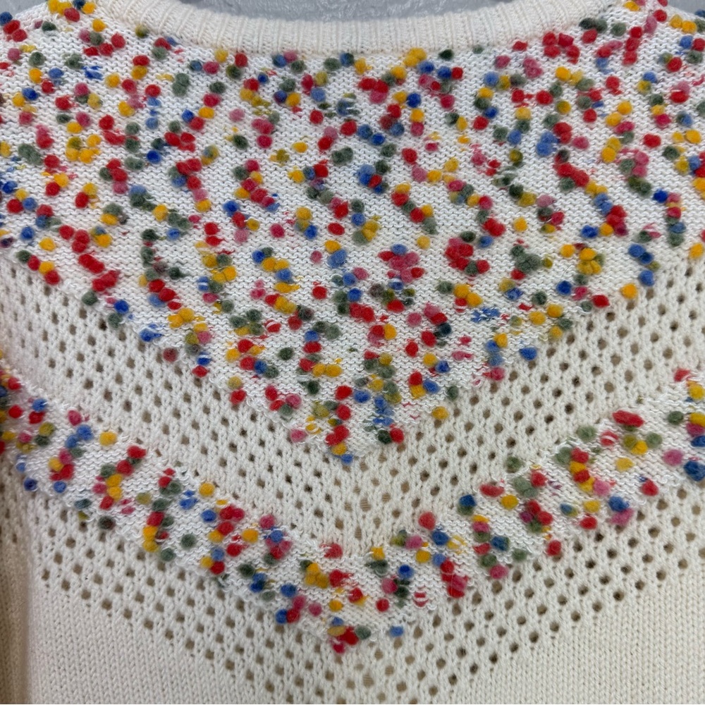 Sezane Cream Cardigan with Multicolor Confetti Detail - Picture 9 of 12